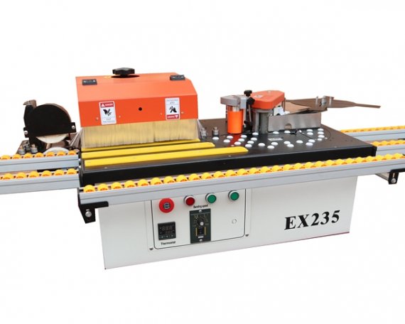 Curved and straight edge banding machine